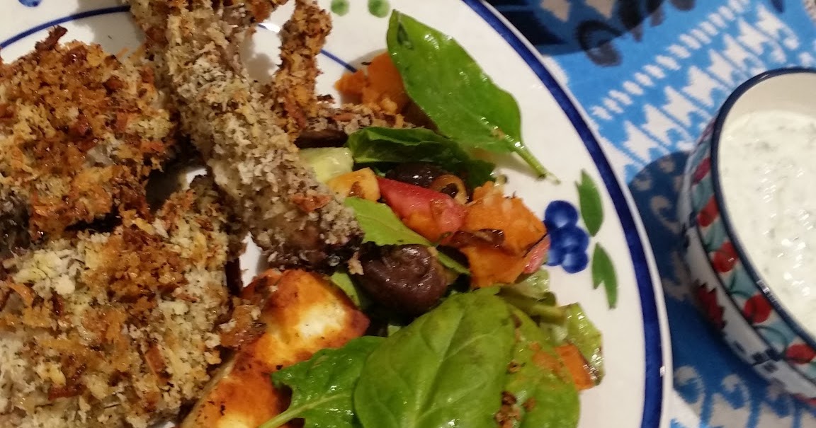 Feed your Inner Cook Haloumi Panko Crumbed Lamb Cutlets with Salad