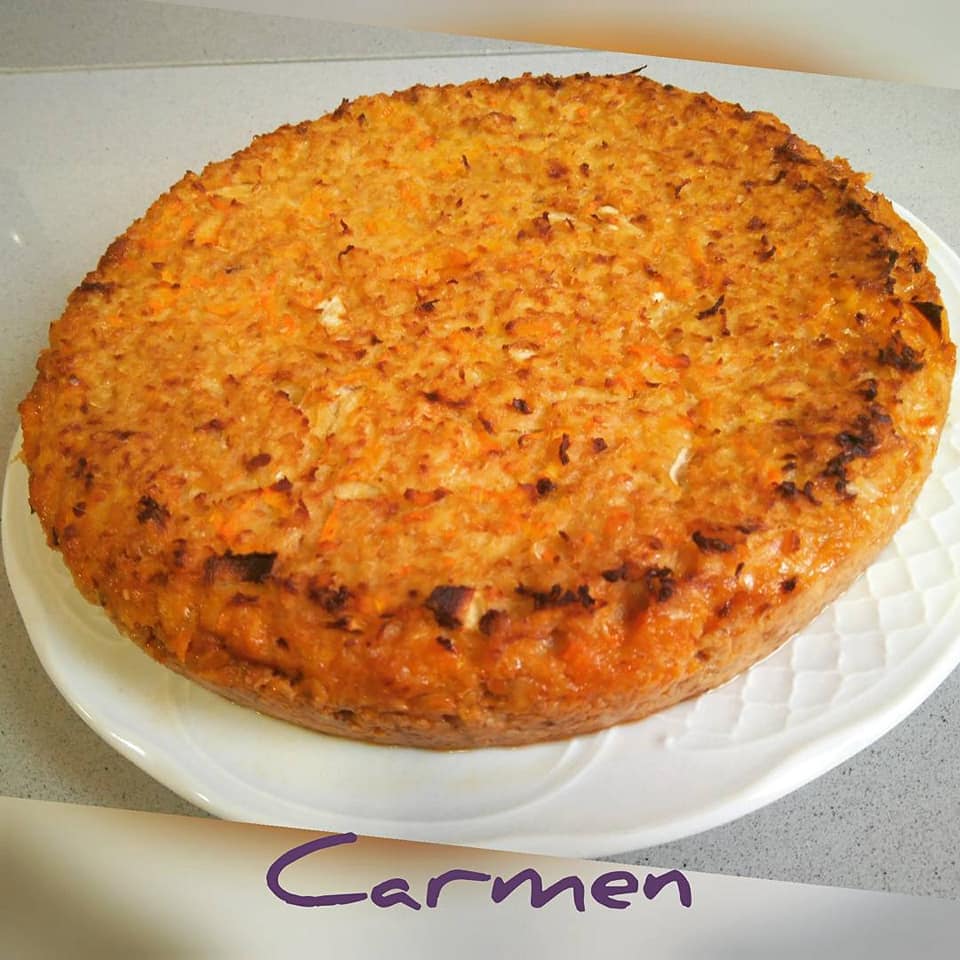 PASTEL DE COLIFLOR Y ZANAHORIA CON CARNE PICADA DE TERNERA