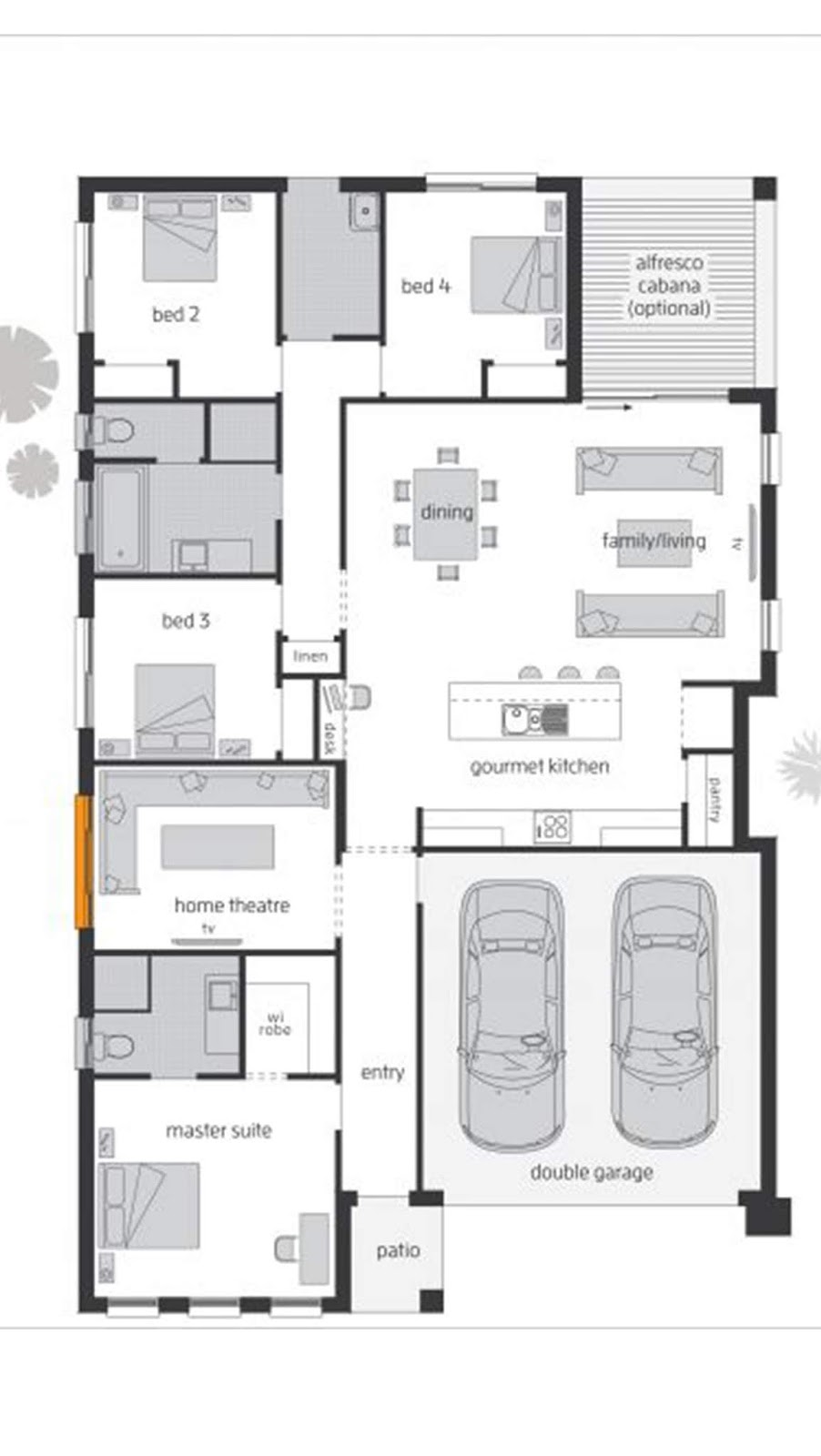 One Story House Plan 40x60 Sketchup Home Design House Plan Map