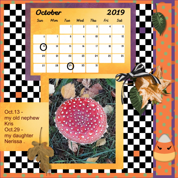 Oct.2019 calendar,