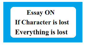 if character is lost everything is lost speech