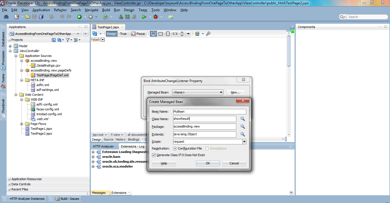 Different Ways to create a Managed Bean of jspx/jsf? ~ Oracle ADF 12c ...