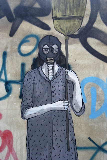Gas Mask Street Art By Hyuro In Valencia, Spain
