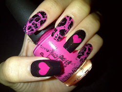 nail designs pink valentine heart