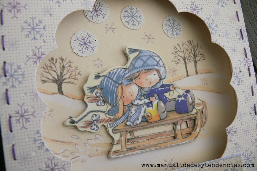 Tarjeta navideña hecha a mano en 3 dimensiones