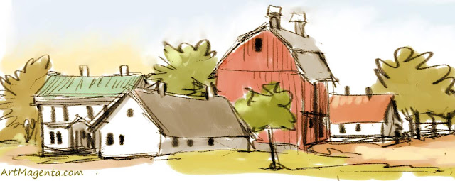 Farmer's place is a sketch by artist and illustrator Artmagenta