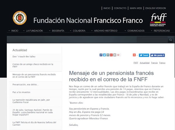 La web de la FNFF se ha reconvertido en un lugar de humor