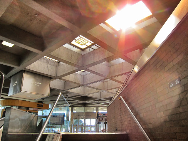 View looking south towards the Eglinton West entrance doors