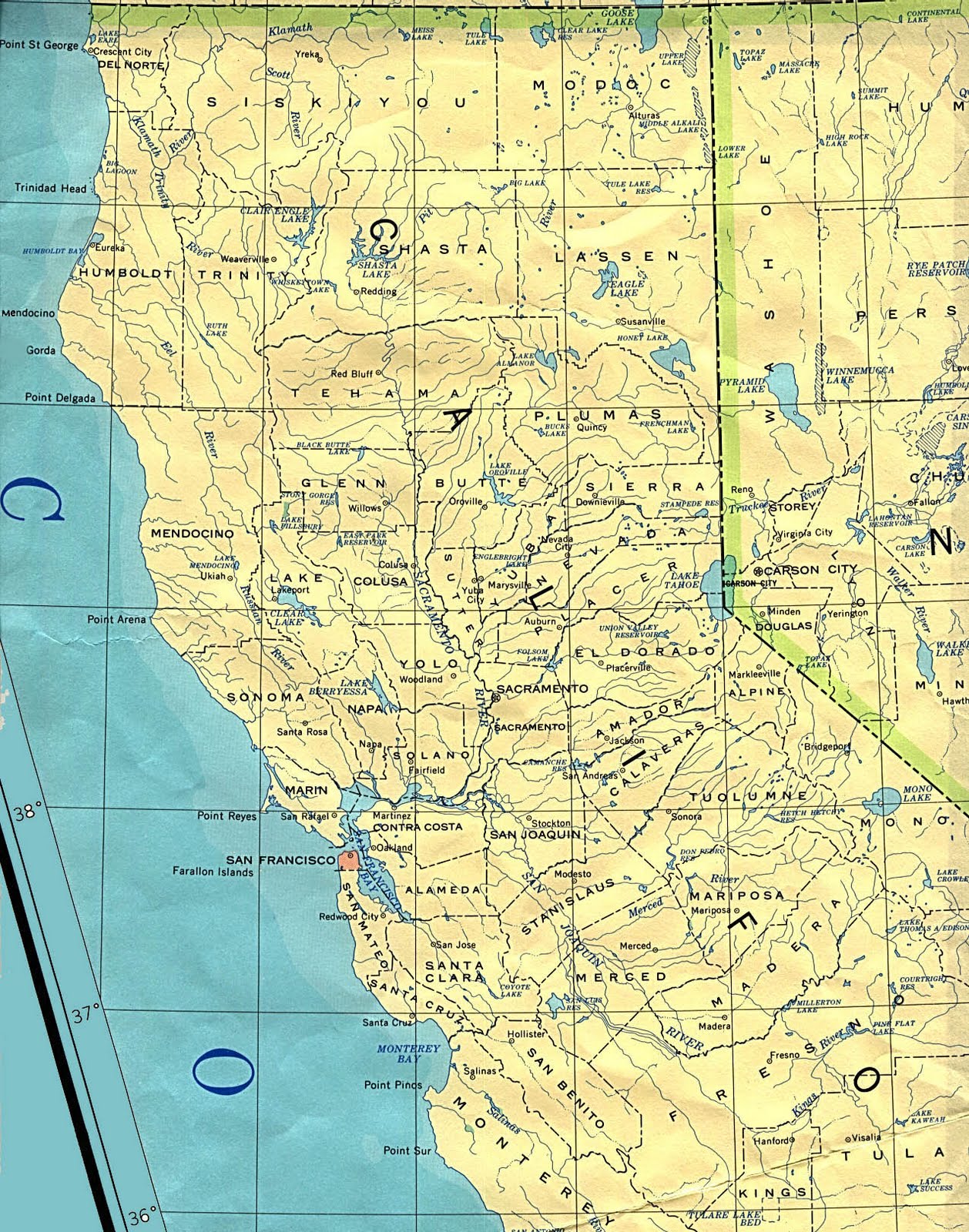 news tourism world: Map of Northern California Area