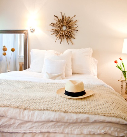 White Coastal Beach Bedroom Design Idea