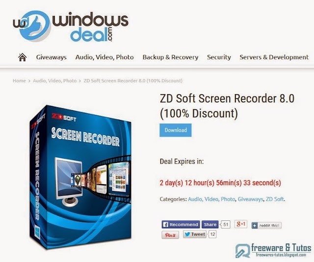 Offre promotionnelle : ZD Soft Screen Recorder gratuit pendant 3 jours !