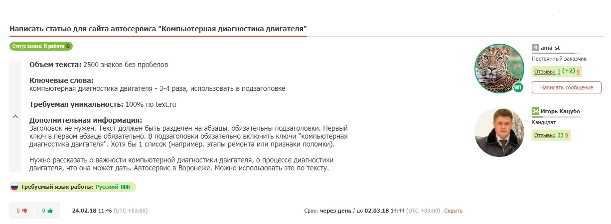 Копирайтинг: Компьютерная диагностика двигателя