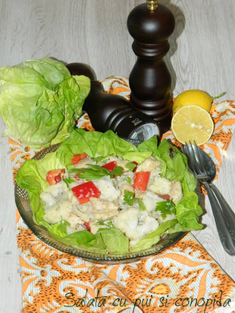 Salata cu conopida si piept de pui