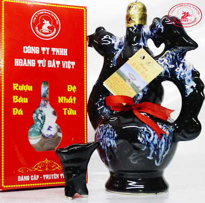 Rượu Bàu Đá Bình Định với bình phượng từ Gốm Sứ Bát Tràng làm quà biếu quà tặng tét 2018