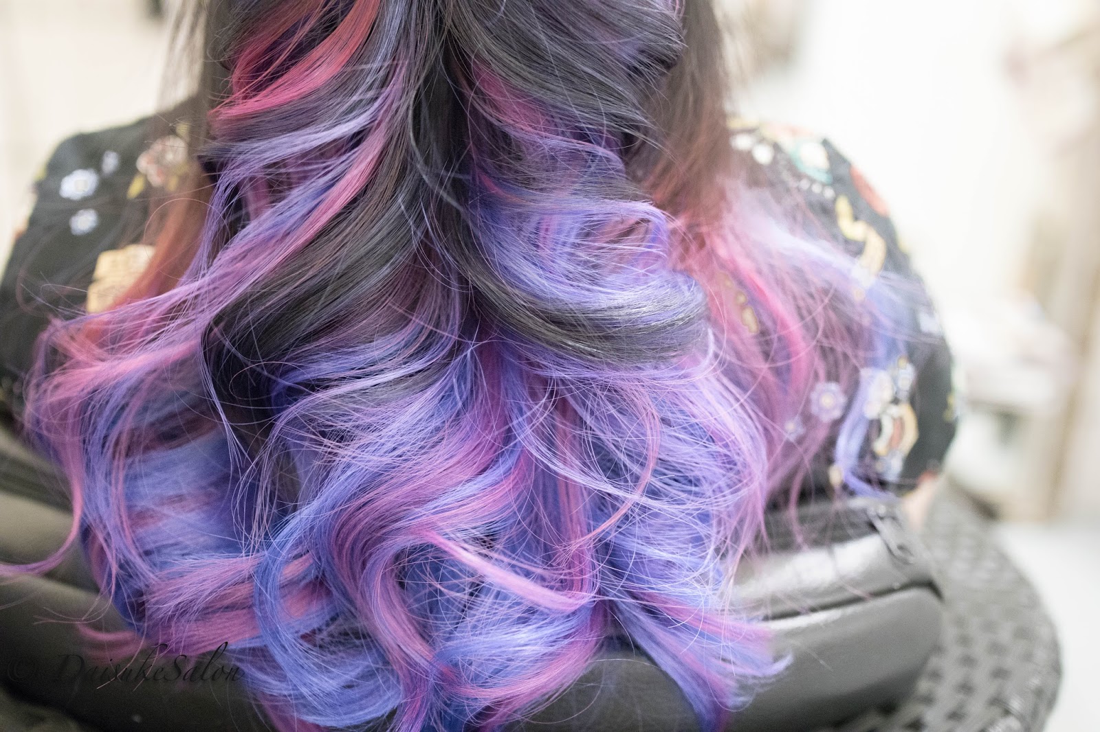 ombre galaxy blue and purple hair