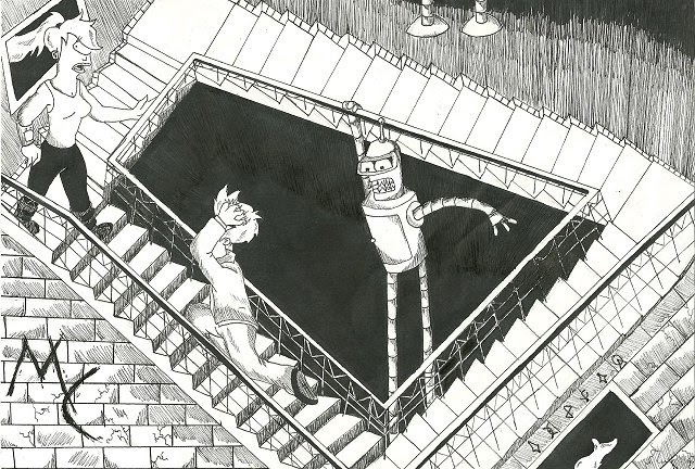 Рисунок оптическая иллюзия лестница