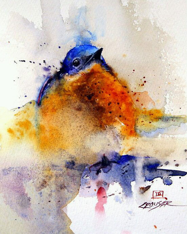 lukisan burung cat air