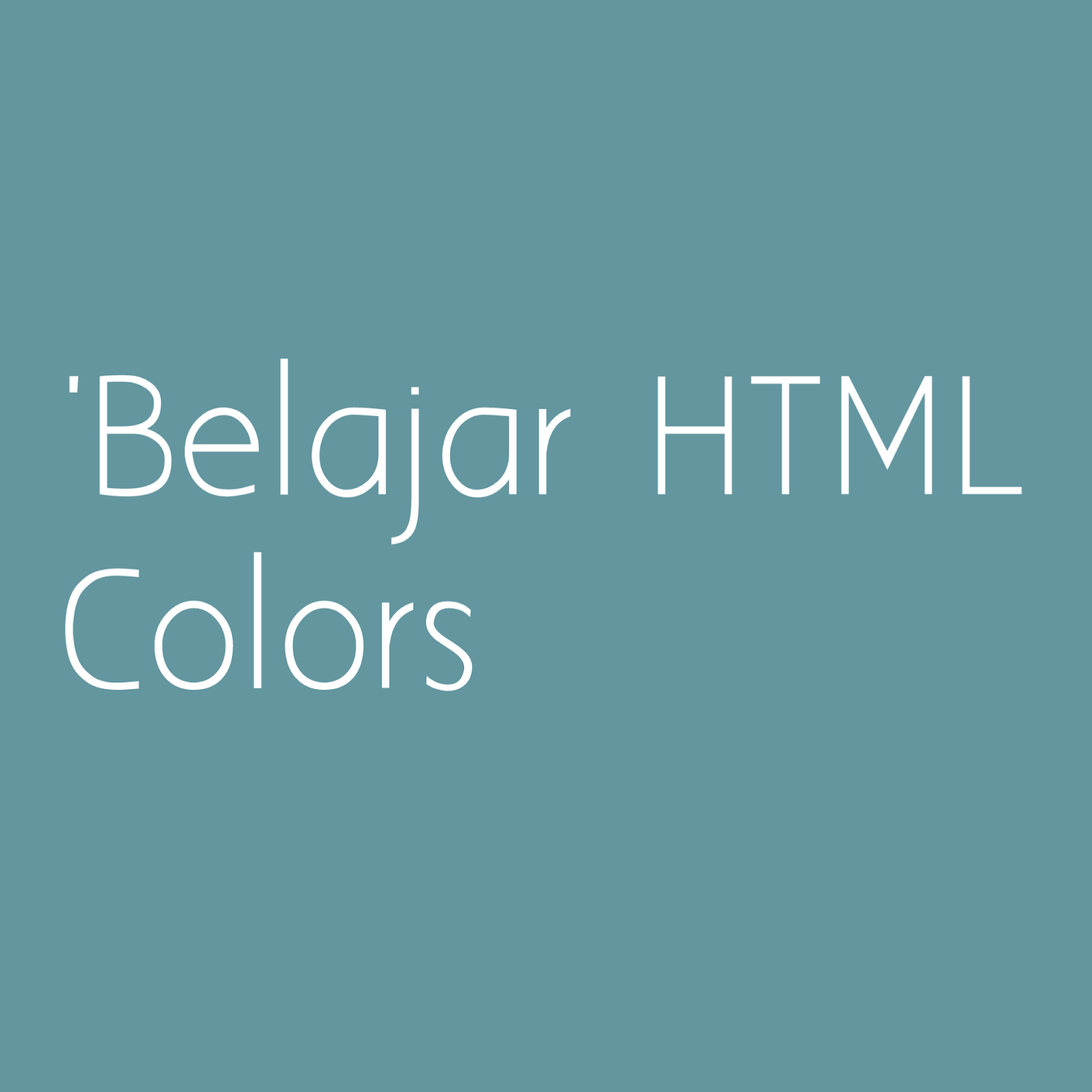 Belajar HTML Colors
