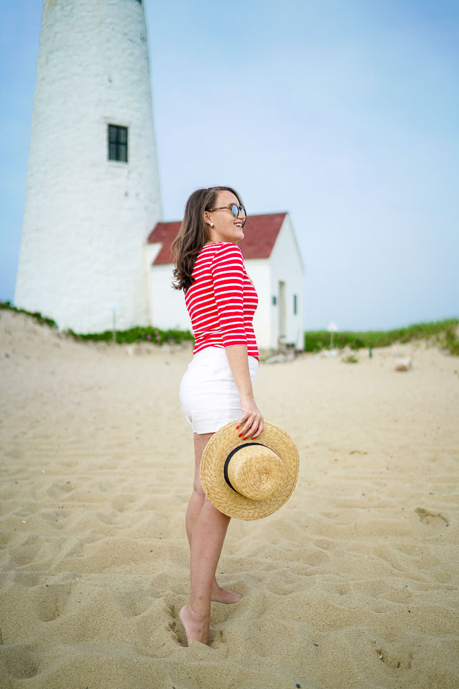 Krista Robertson, Covering the Bases, Travel Blog, NYC Blog, Preppy Blog, Style, Women's Fashion Blog, Fashion, Fashion Blog, Summer Must Haves, Summer Fashion, Nantucket, Cape Cod, Massachusetts, Summer Style, Summer Fashion, Preppy Outfit, Nantucket Style, Nautical Outfits, Nautical Inspired Fashion, July 4th Outfit, Great Point Lighthouse, Beachwear