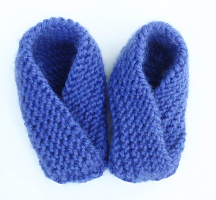 Easy Foldover Slippers Knitting Pattern - Gina Michele