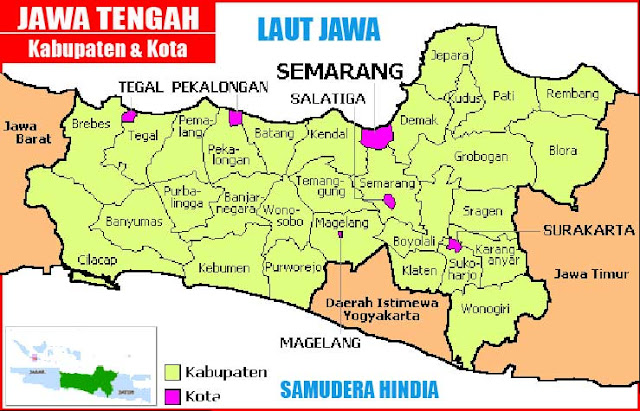 Gambar Peta Administratif Jawa Tengah