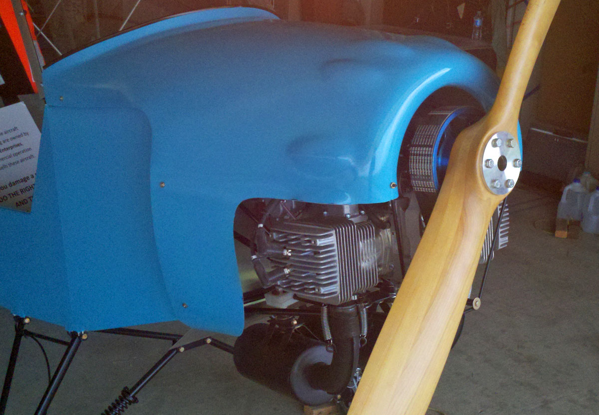 Standard Pilot Blog Cowl on twin cylinder ultralight airplane