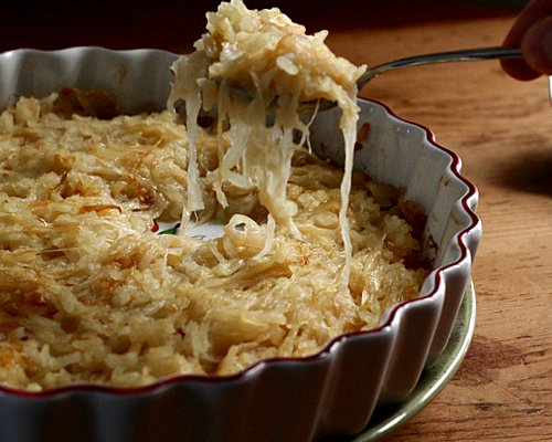 Julia Child's Soubise (Onion & Rice Casserole) ♥ KitchenParade.com. Dreamy. Heavenly. Ethereal. Addictive. Yes, it's that good.