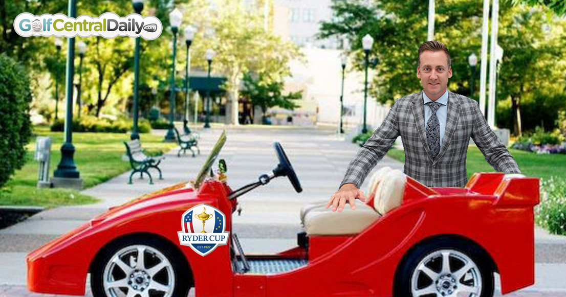 Ian Poulter Unveils Team Europe Ferrari Golf Cart For 2016 Ryder Cup Vice  Captaincy | GolfCentralDaily | Golf Parody Fun Gossip Jokes Betting Tips