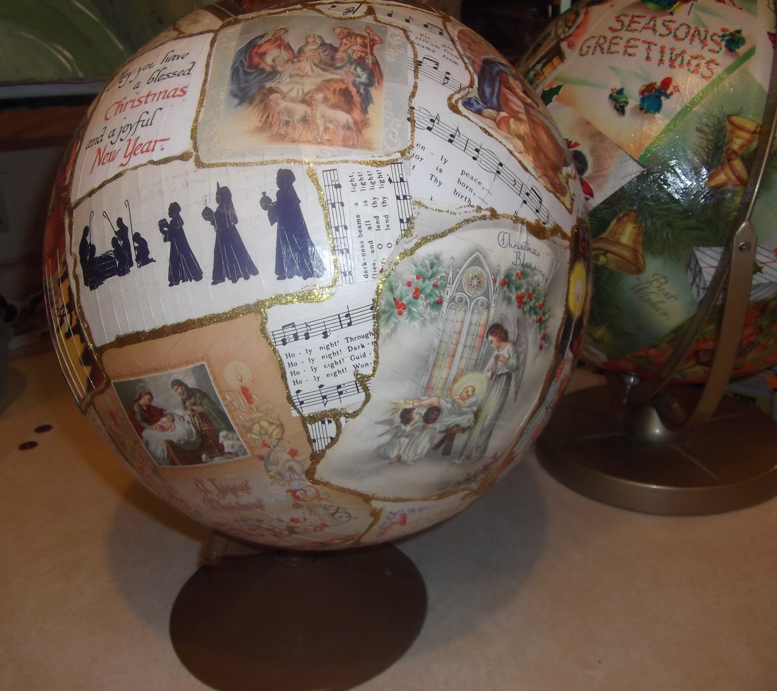 the Wreath Witch Decoupage Globe