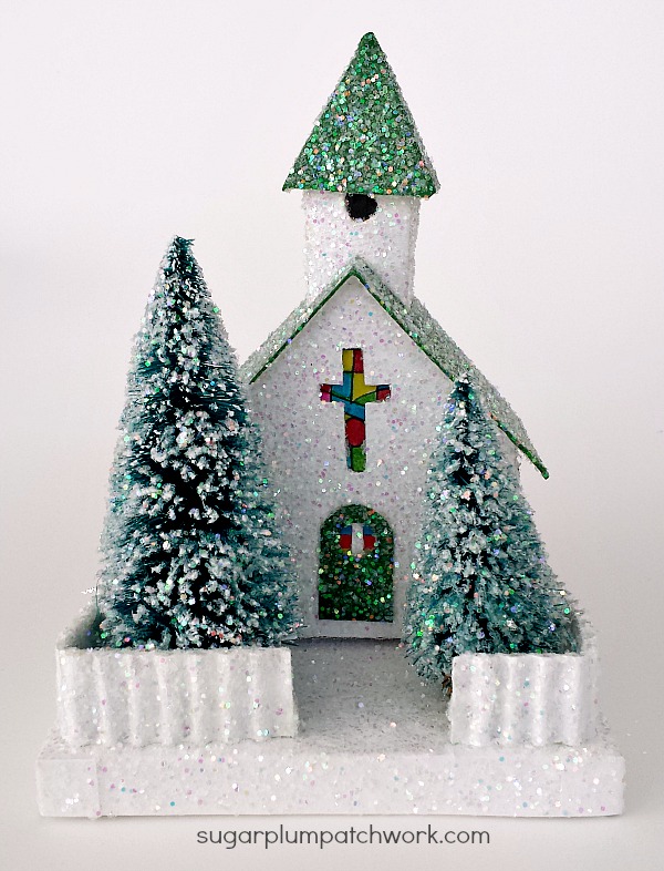 Sugarplum Patchwork Glitter Houses