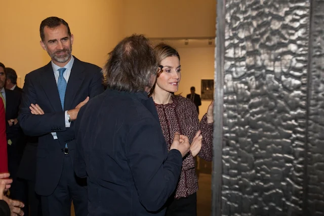 Queen Letizia of Spain attends the opening of the Navarra University Museum 