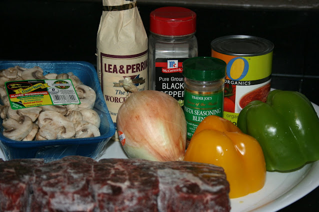these are the ingredients needed to make pepper corn steak in the crockpot slow cooker