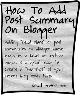 add post summaries on blogger