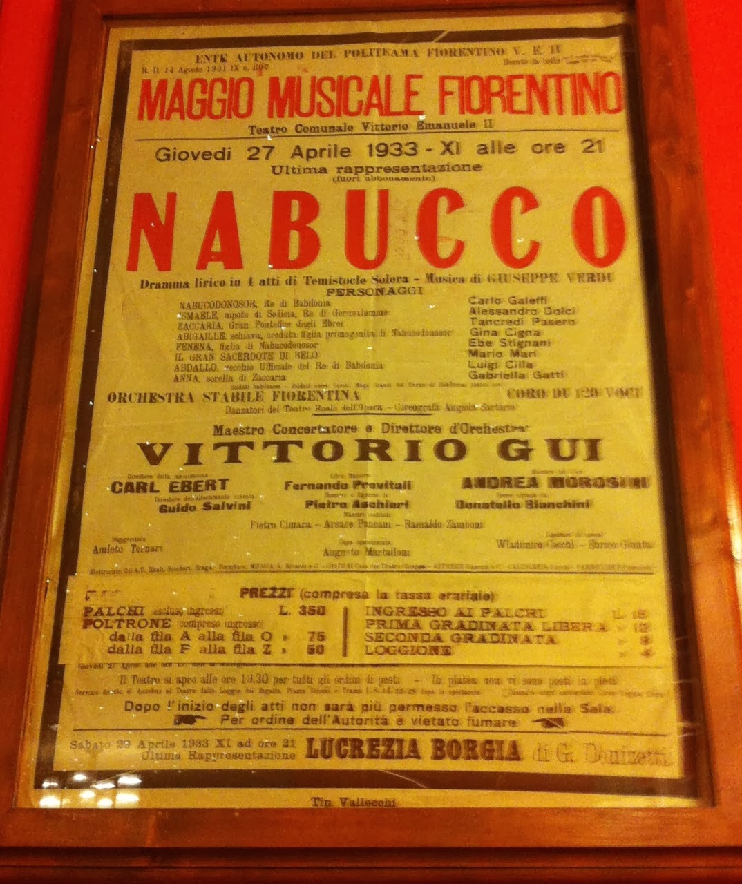 One Hundred Years Later in Florence Opera in Florence