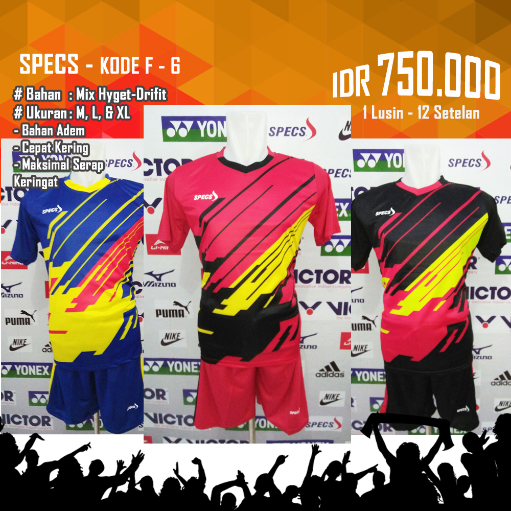 Kaos Baju Pakaian Seragam Setelan Futsal Kostum Futsal Specs Set
