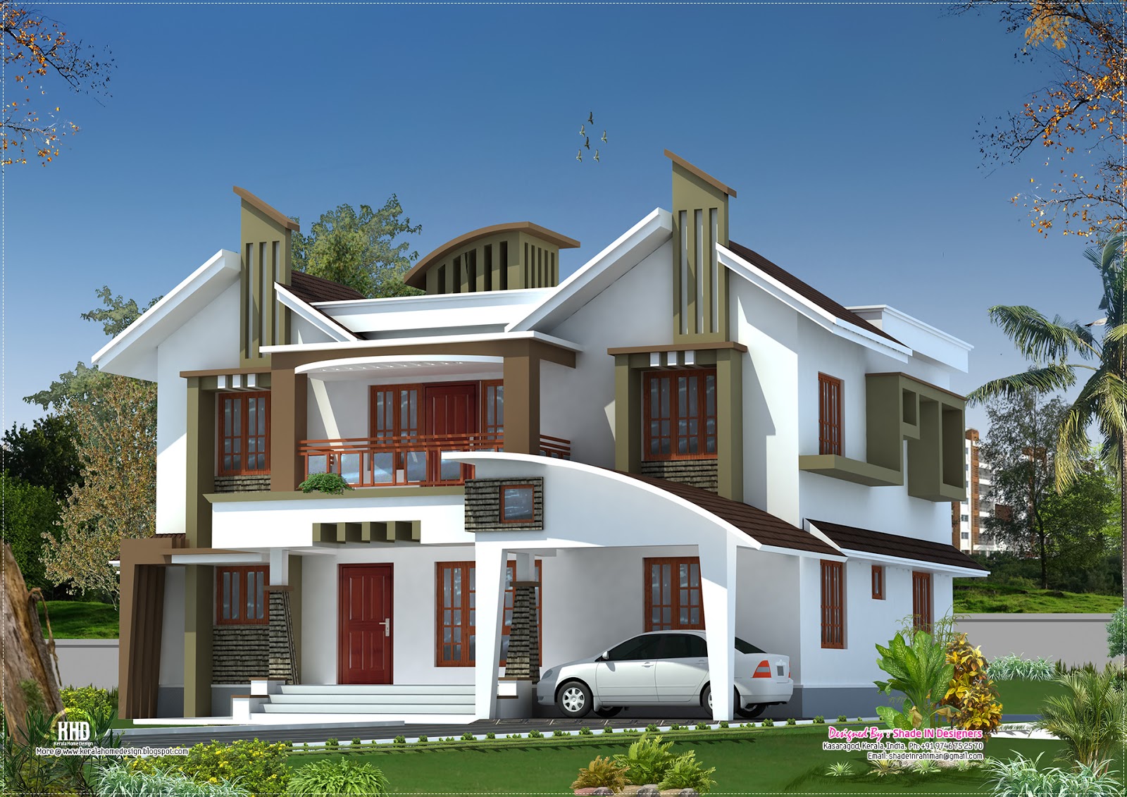  Modern  house  elevation  from Kasaragod Kerala  House  