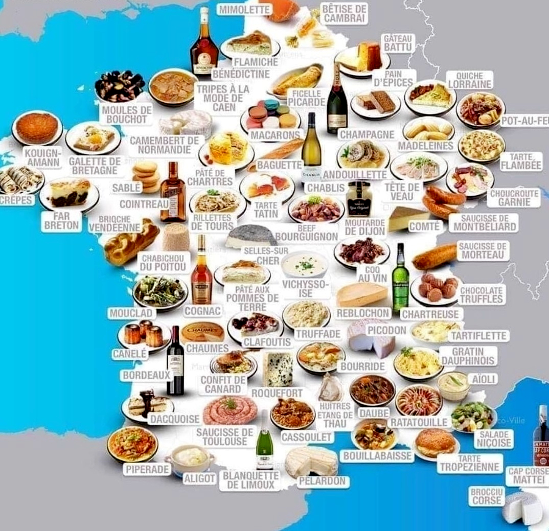 Autour de la gastronomie France , carte gastronomie