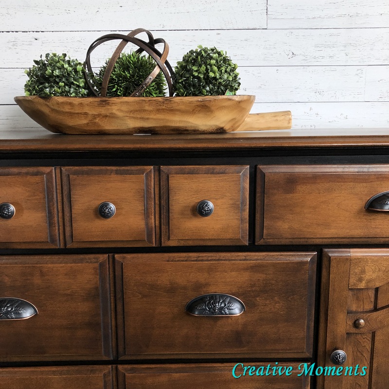 Rustic Stained and Painted Sideboard / Dresser