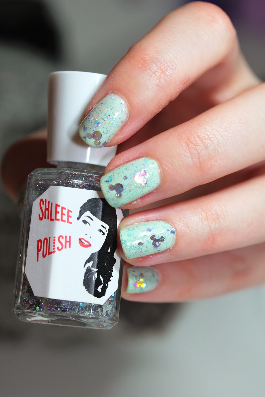 nail polish with mickey glitter