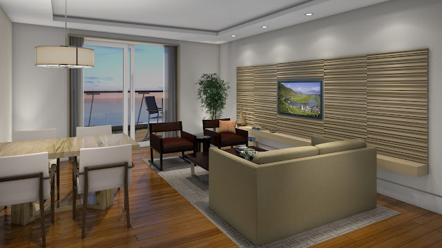 2 of 3: Explorer's Suite living room and dining area. Photo: © Viking Cruises. Unauthorized use is prohibited.