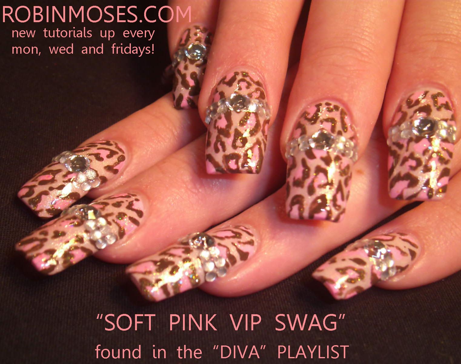 6. Black and Pink Floral Nail Art - wide 9