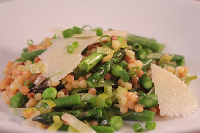 Fregola with spring vegetables