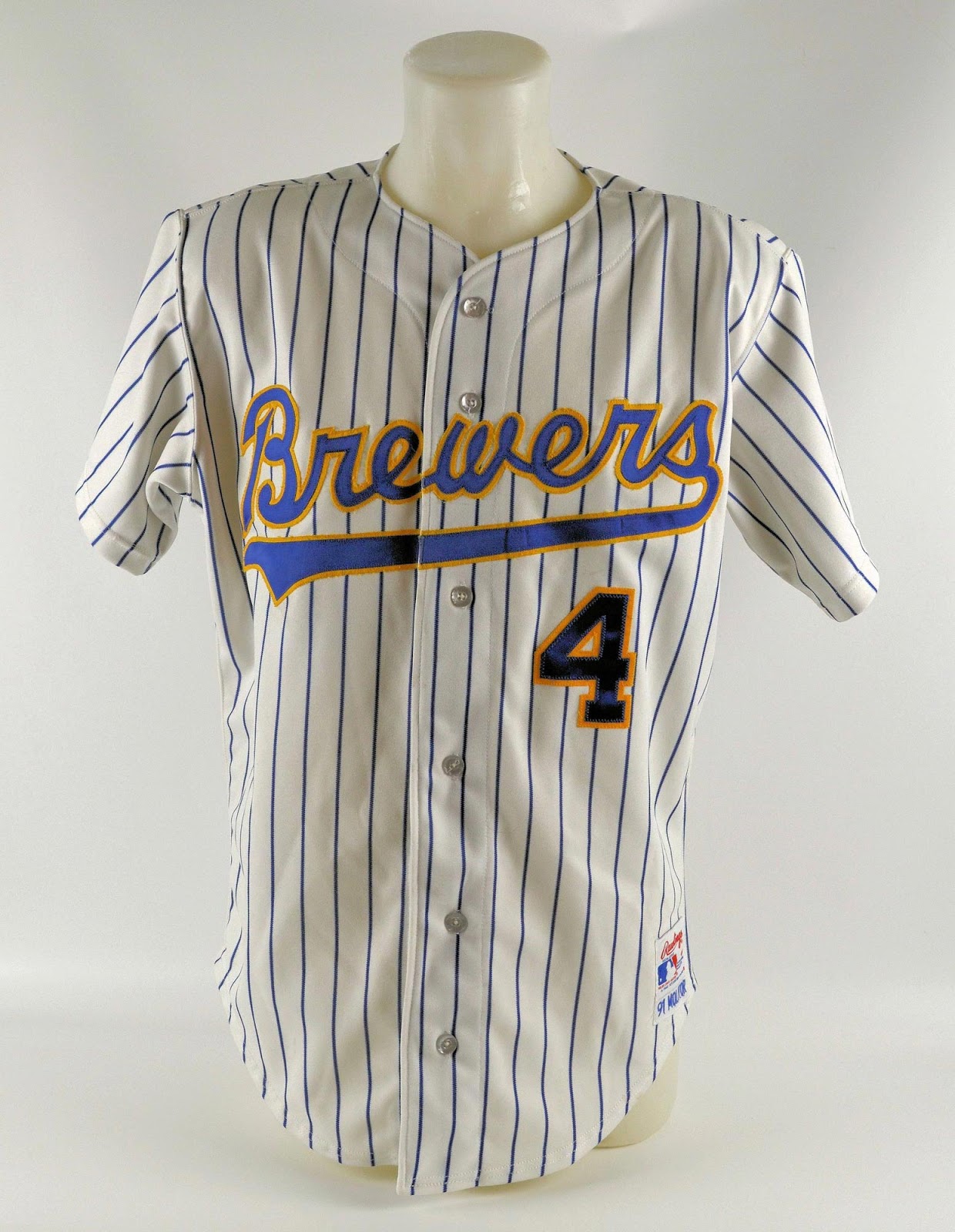 Vintage Running Baseball Player - Milwaukee Brewers (Yellow Brewers Wordmark) Pin