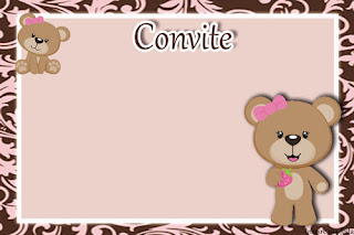 Cute Bear Free Printable Invitations, Labels or Cards.
