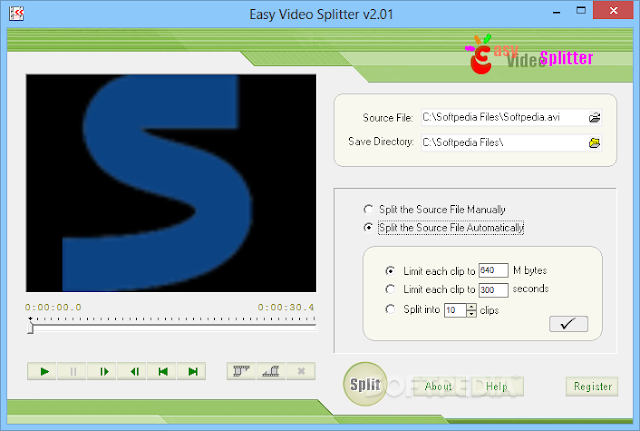 تحميل اسهل برنامج لتقطيع الفيديو مجانا Easy Video Splitter 2.01