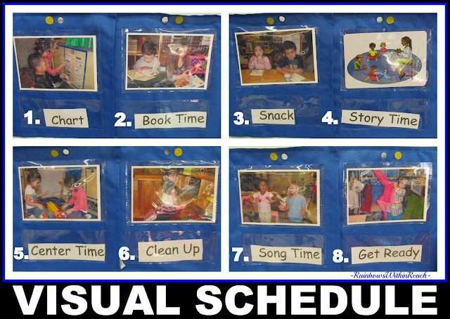 photo of: Visual Schedule presented in Photographs for use in Preschool