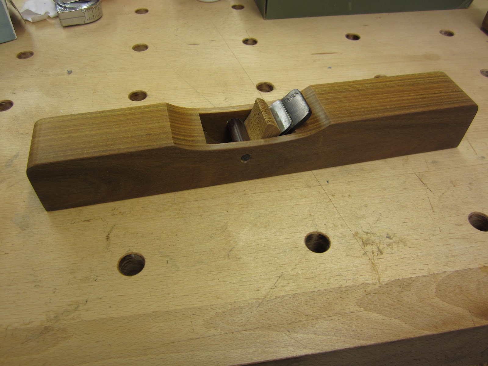 David Barron Furniture Shooting Board Plane in Lignum Vitae