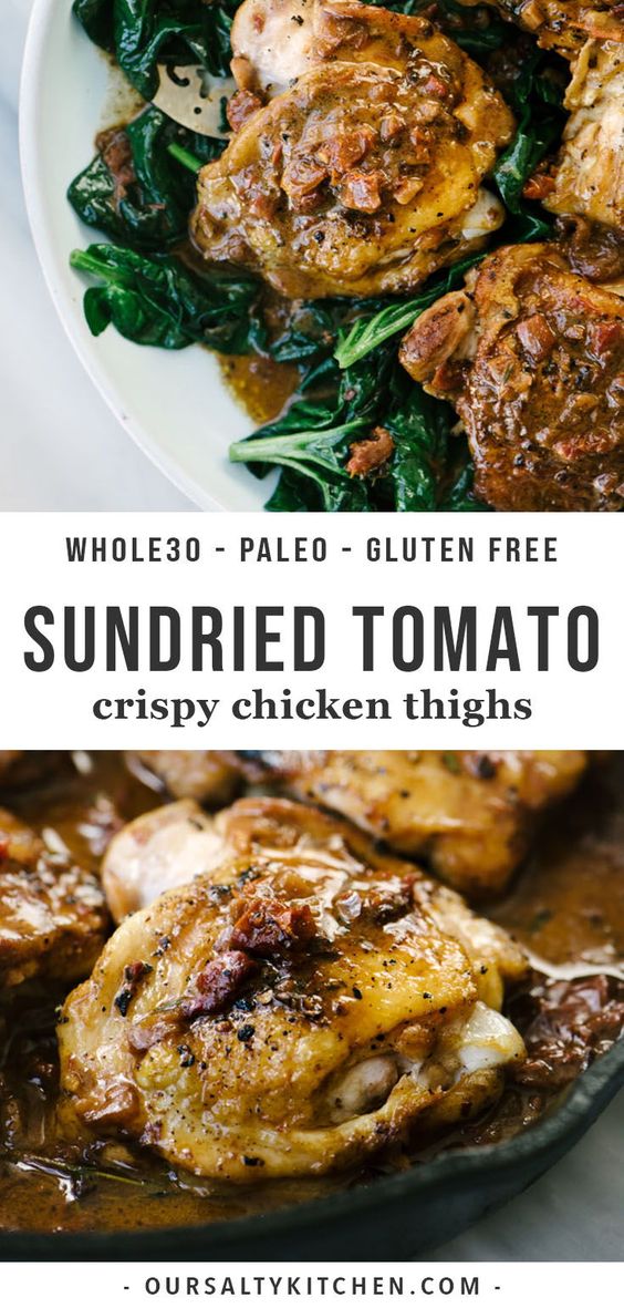 Creamy SunDried Tomato Chicken Thighs Paleo and Whole30 CookPed