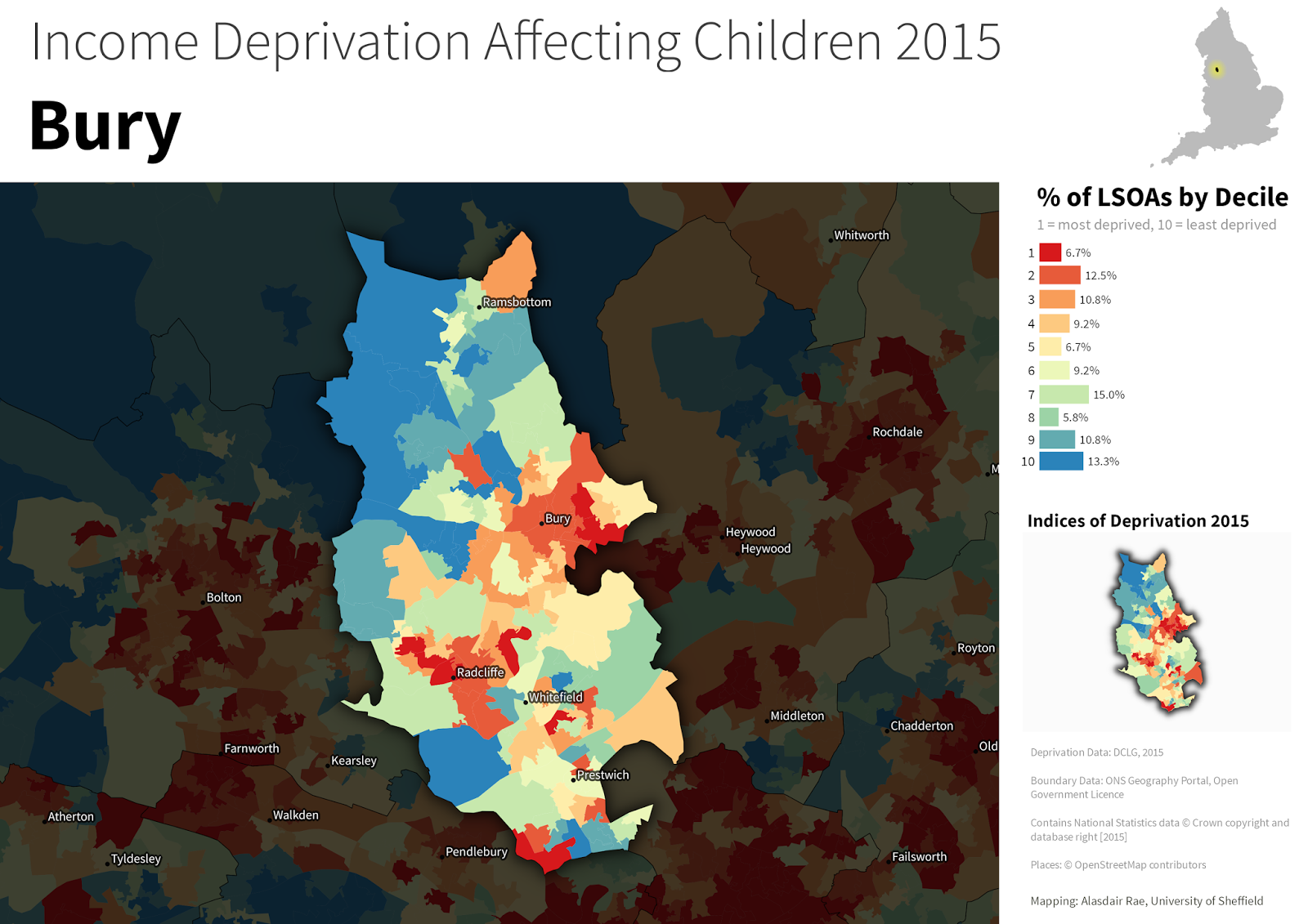 Stats, Maps n Pix: Children living in deprived households in England