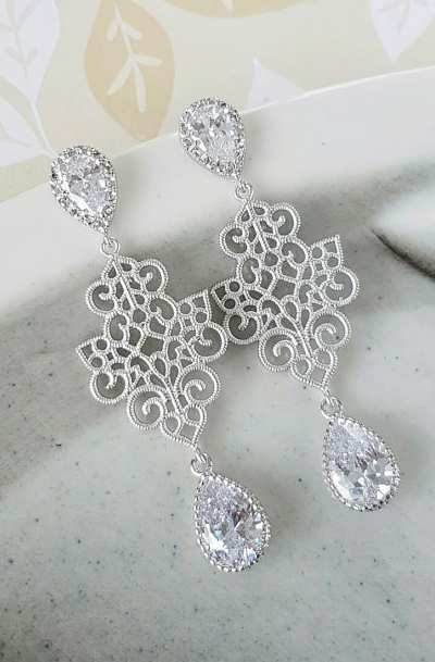 Lovely Clusters - Online Curator : Vintage Style Filigree Cubic ...